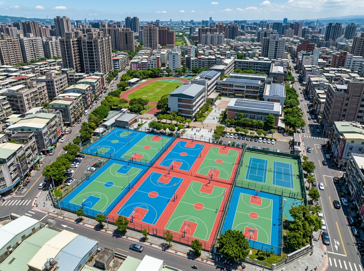 松原市透气型塑胶跑道硅PU篮球场 - 方案
